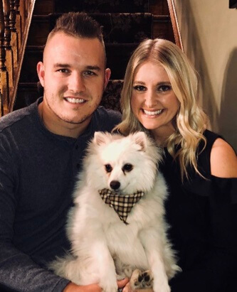 Mike Trout with his wife.
